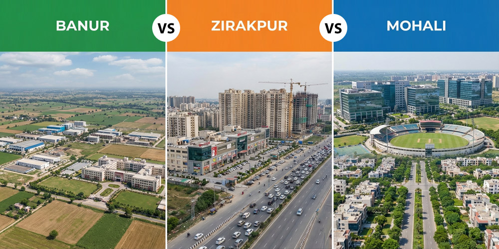 Chandigarh Royale City Location Advantages (Banur vs Zirakpur vs Mohali)